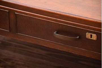 レトロ家具　昭和レトロ　古い木製のシンプルなアンティーク文机(3)