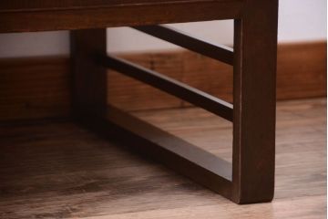 レトロ家具　昭和レトロ　古い木製のシンプルなアンティーク文机(3)