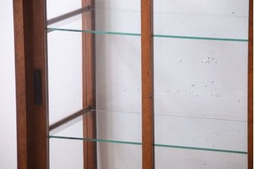 アンティーク家具　アンティーク　古いブナ材製のシンプルで上品なガラスケース