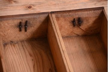 アンティーク家具　古民具・骨董　明治期　薄型!二段重ね四尺水屋箪笥