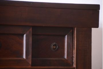 アンティーク家具　古民具・骨董　明治期　薄型!二段重ね四尺水屋箪笥