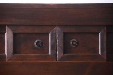 アンティーク家具　古民具・骨董　明治期　薄型!二段重ね四尺水屋箪笥