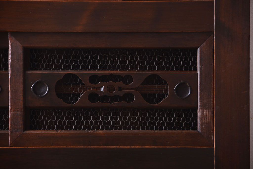 アンティーク家具　古民具・骨董　明治期　薄型!二段重ね四尺水屋箪笥