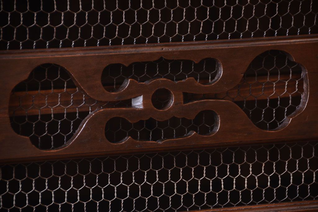 アンティーク家具　古民具・骨董　明治期　薄型!二段重ね四尺水屋箪笥