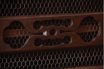 アンティーク家具　古民具・骨董　明治期　薄型!二段重ね四尺水屋箪笥