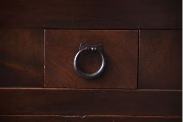 アンティーク家具　古民具・骨董　明治期　薄型!二段重ね四尺水屋箪笥