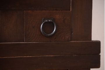 アンティーク家具　古民具・骨董　明治期　薄型!二段重ね四尺水屋箪笥