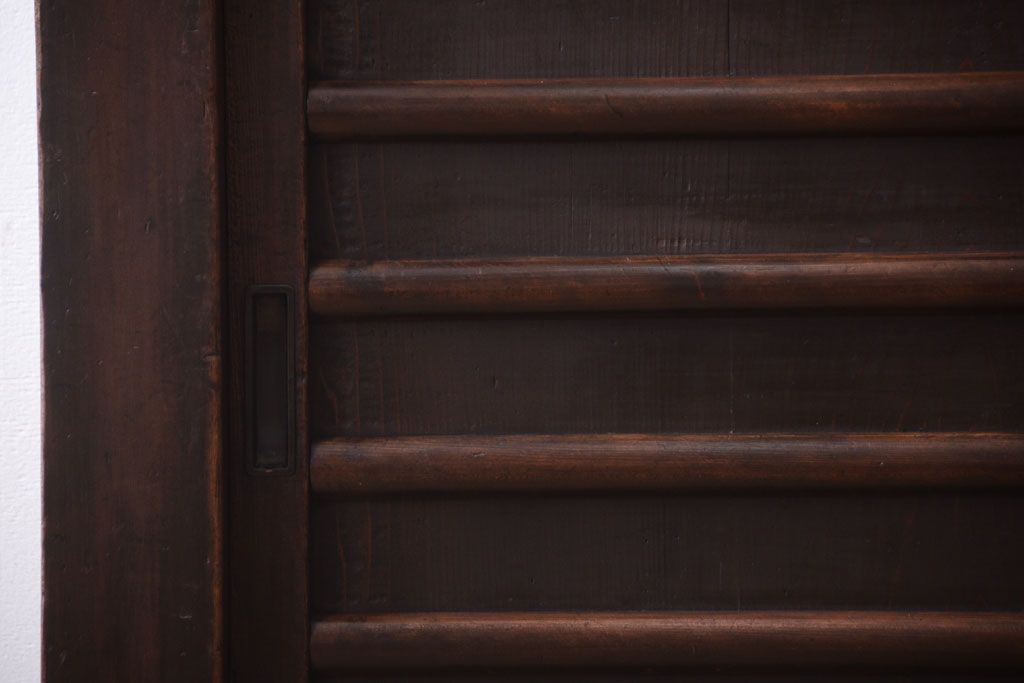 アンティーク家具　古民具・骨董　明治期　薄型!二段重ね四尺水屋箪笥