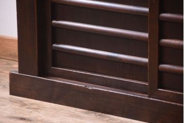 アンティーク家具　古民具・骨董　明治期　薄型!二段重ね四尺水屋箪笥