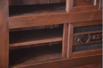 アンティーク家具　古民具・骨董　明治期　薄型!二段重ね四尺水屋箪笥