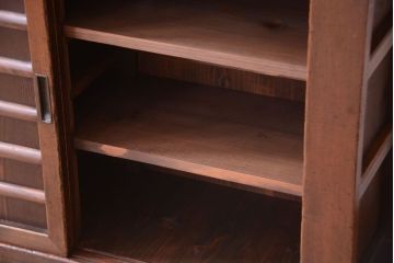 アンティーク家具　古民具・骨董　明治期　薄型!二段重ね四尺水屋箪笥