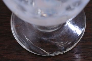 アンティーク雑貨　アンティーク　当時物　赤縁乳白水玉氷コップ(3)