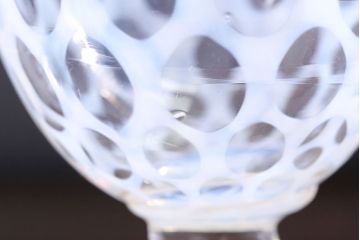 アンティーク雑貨　アンティーク　当時物　赤縁乳白水玉氷コップ