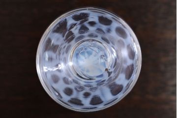 アンティーク雑貨　アンティーク　当時物　赤縁乳白水玉氷コップ