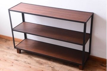 ラフジュ工房オリジナル　脚付きのシンプルな背の低いアイアンラック(1)