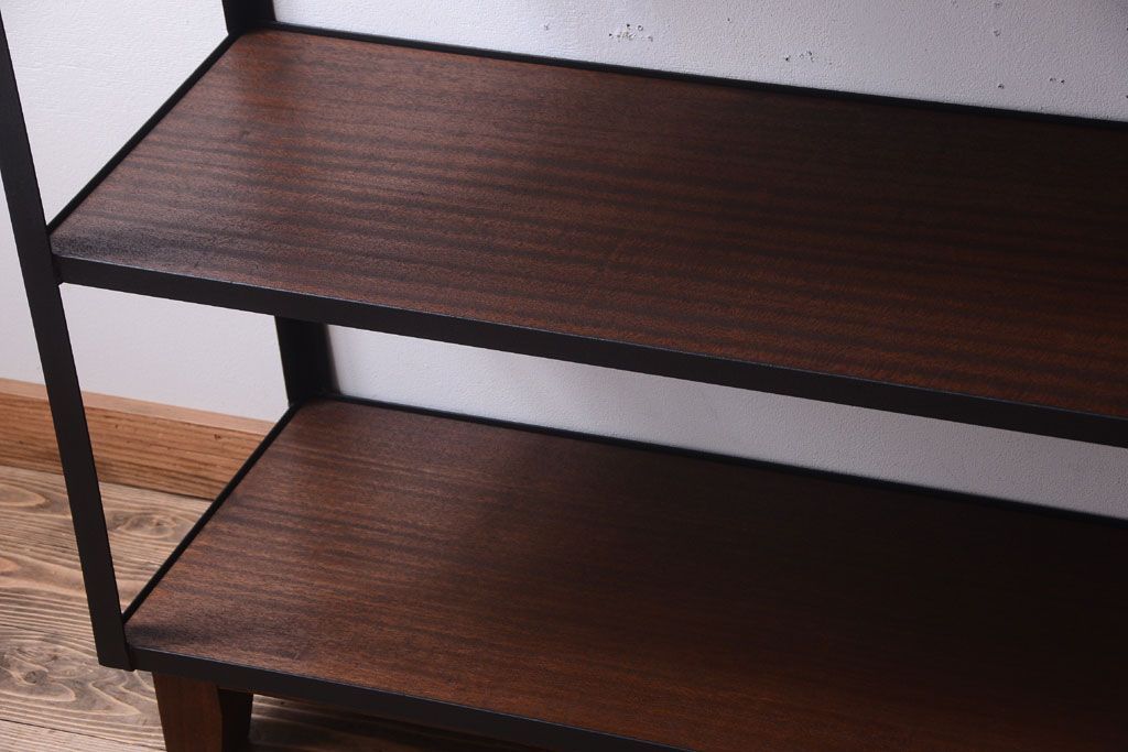 ラフジュ工房オリジナル　脚付きのシンプルな背の低いアイアンラック(1)