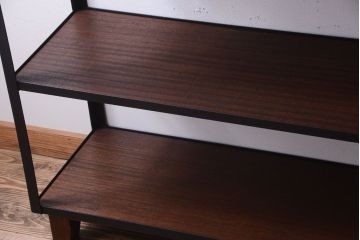 ラフジュ工房オリジナル　脚付きのシンプルな背の低いアイアンラック(1)