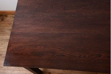 アンティーク家具　アンティーク　ペイントレッグ!古い木の大きなダイニングテーブル(作業台)(1)
