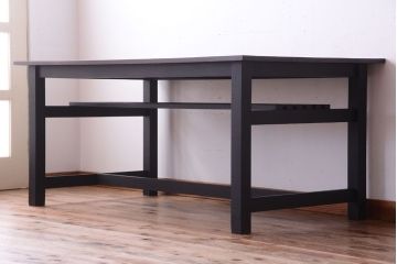 アンティーク家具　アンティーク　ペイントレッグ!古い木の大きなダイニングテーブル(作業台)(1)