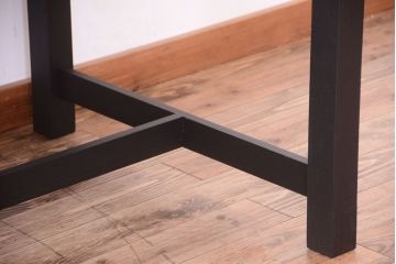 アンティーク家具　アンティーク　ペイントレッグ!古い木の大きなダイニングテーブル(作業台)(2)