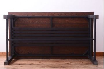 アンティーク家具　アンティーク　ペイントレッグ!古い木の大きなダイニングテーブル(作業台)(2)