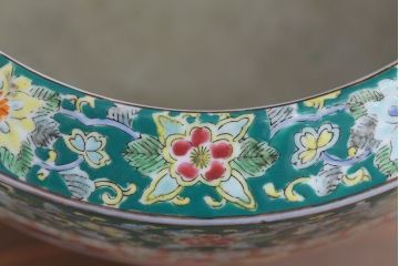 アンティーク雑貨　古民具・骨董　大正〜昭和期　十錦手火鉢(瀬戸火鉢)