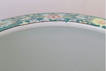 アンティーク雑貨　古民具・骨董　大正〜昭和期　十錦手火鉢(瀬戸火鉢)