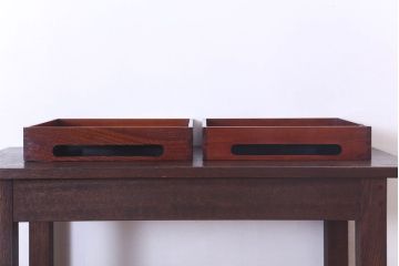 アンティーク雑貨　古民具・骨董　明治〜大正期　欅材のお膳(盆)　2客セット(1)