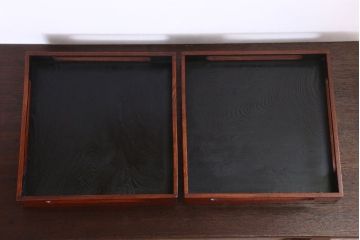 アンティーク雑貨　古民具・骨董　明治〜大正期　欅材のお膳(盆)　2客セット(1)