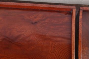 アンティーク雑貨　古民具・骨董　明治〜大正期　欅材のお膳(盆)　2客セット(2)