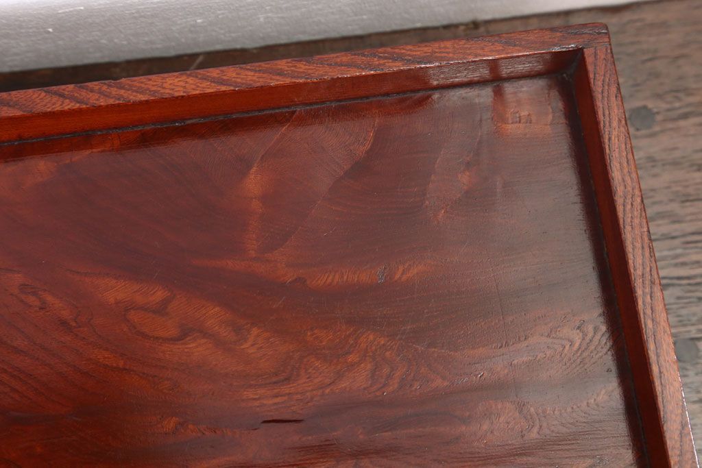 アンティーク雑貨　古民具・骨董　明治〜大正期　欅材のお膳(盆)　2客セット(2)