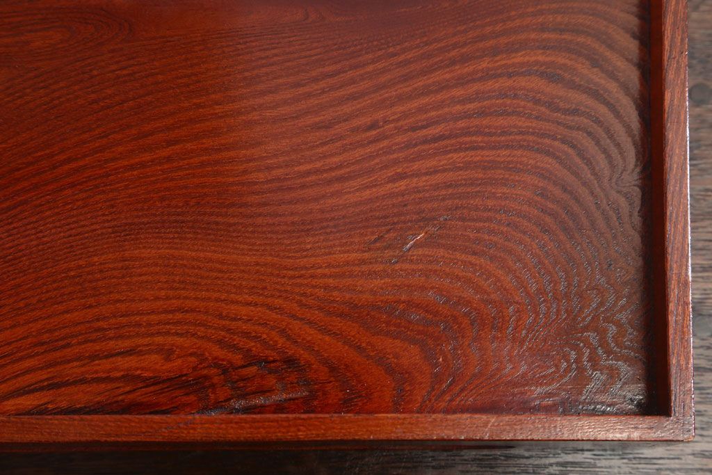 アンティーク雑貨　古民具・骨董　明治〜大正期　欅材のお膳(盆)　2客セット(2)