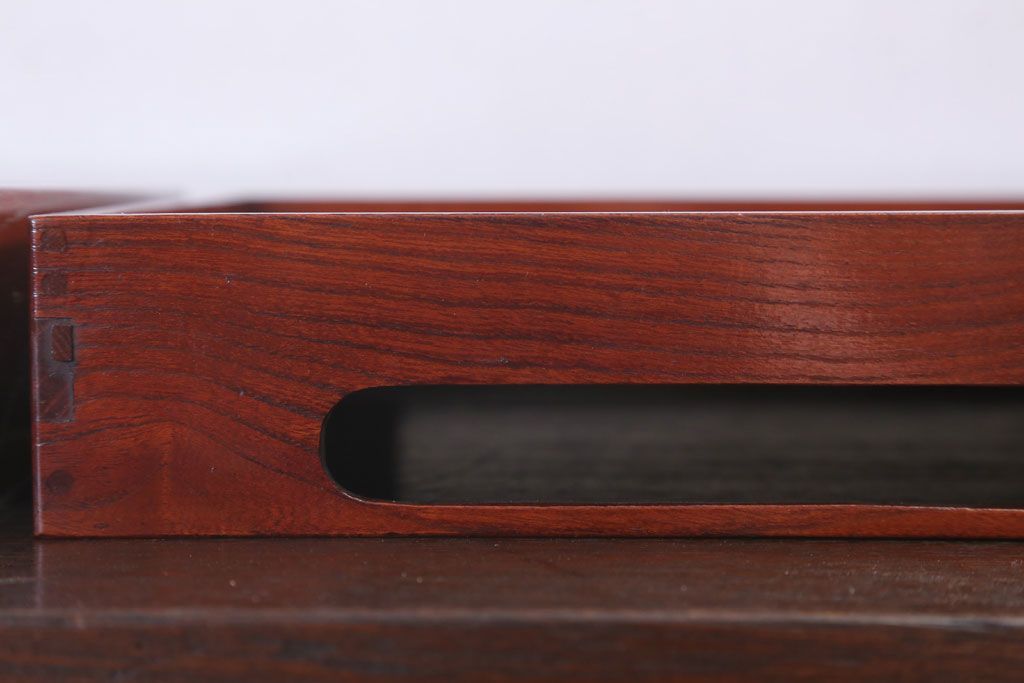 アンティーク雑貨　古民具・骨董　明治〜大正期　欅材のお膳(盆)　2客セット(2)