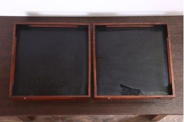 アンティーク雑貨　古民具・骨董　明治〜大正期　欅材のお膳(盆)　2客セット(2)