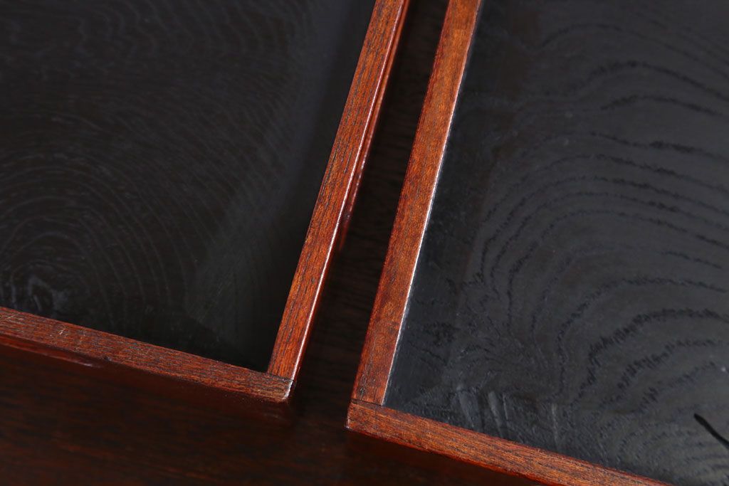 アンティーク雑貨　古民具・骨董　明治〜大正期　欅材のお膳(盆)　2客セット(2)