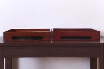 アンティーク雑貨　古民具・骨董　明治〜大正　欅材のお膳(盆)　2客セット(2)