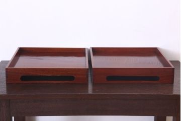 アンティーク雑貨　古民具・骨董　明治〜大正　欅材のお膳(盆)　2客セット(2)