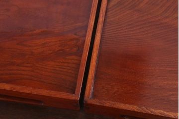 アンティーク雑貨　古民具・骨董　明治〜大正　欅材のお膳(盆)　2客セット(3)