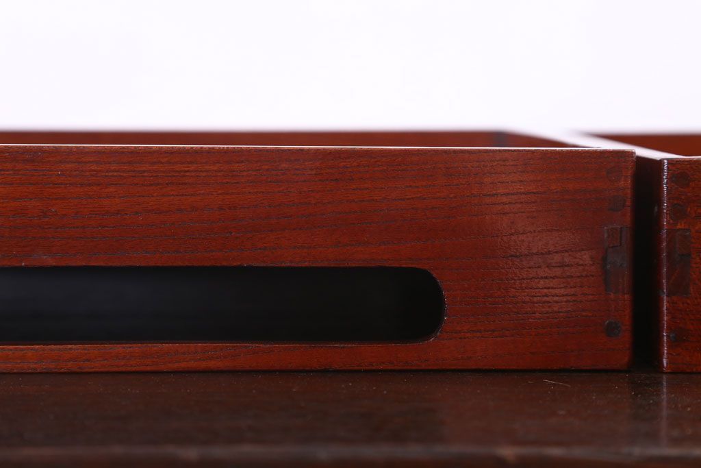 アンティーク雑貨　古民具・骨董　明治〜大正　欅材のお膳(盆)　2客セット(3)