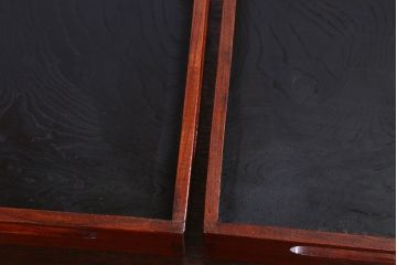 古民具・骨董　明治〜大正　欅材のお膳(盆)　2客セット(1)