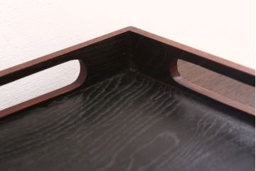 古民具・骨董　明治〜大正　欅材のお膳(盆)　2客セット(1)