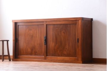 アンティーク家具　古民具・骨董　明治〜大正期　前面欅材!時代箪笥サイドボード(収納棚)