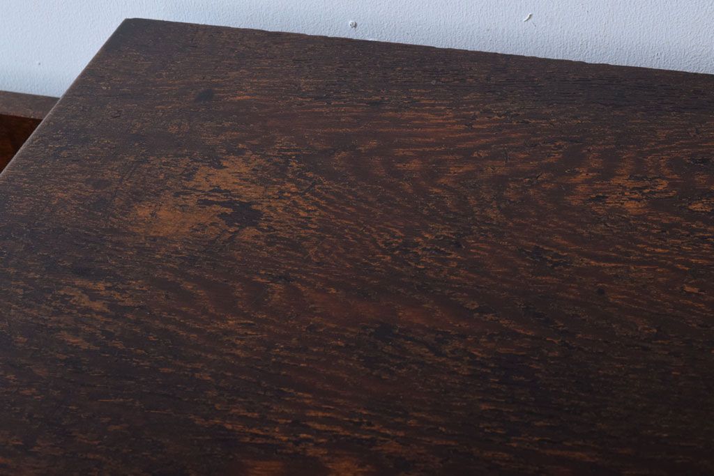 アンティーク家具　和製アンティーク　飾り棚・引き出し付き!モールガラス扉の収納棚(本箱)