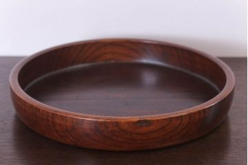 アンティーク雑貨　和製アンティーク　古い木製丸盆(1)
