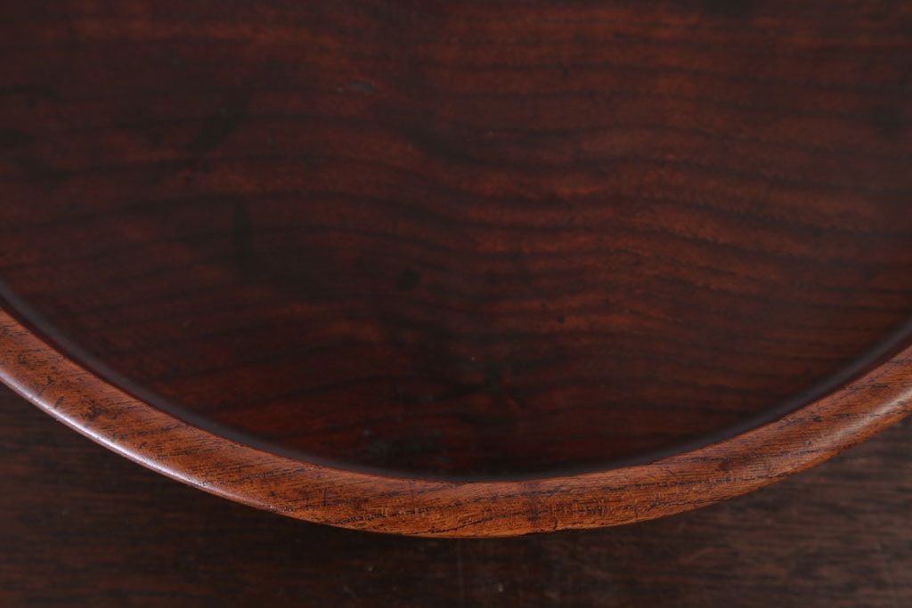 アンティーク雑貨　和製アンティーク　古い木製丸盆(1)