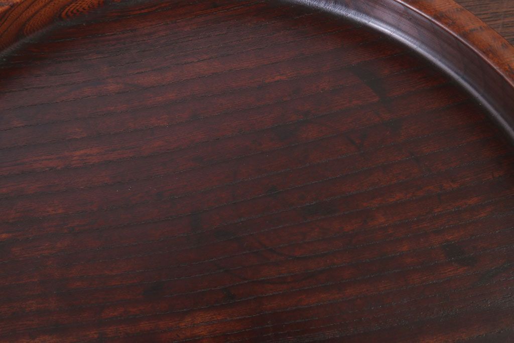 アンティーク雑貨　和製アンティーク　古い木製丸盆(1)