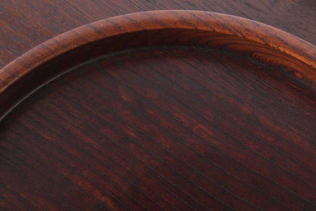 アンティーク雑貨　和製アンティーク　古い木製丸盆(1)