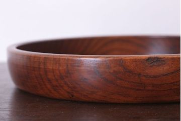 アンティーク雑貨　和製アンティーク　古い木製丸盆(1)