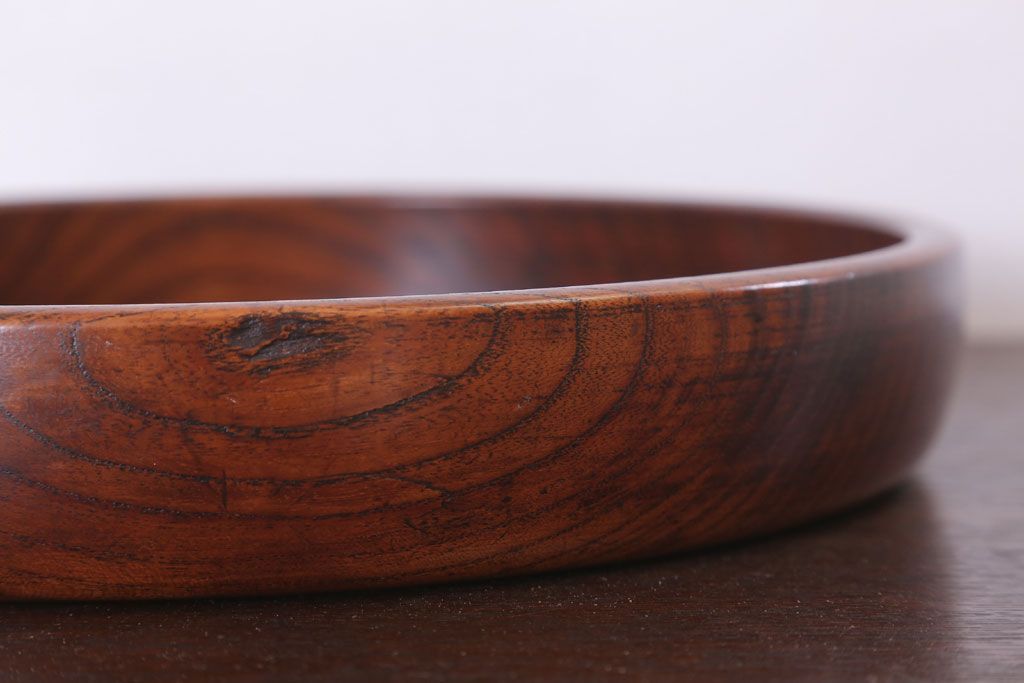 アンティーク雑貨　和製アンティーク　古い木製丸盆(1)