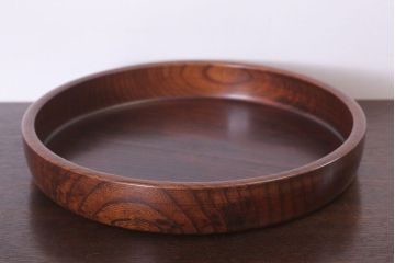 アンティーク雑貨　和製アンティーク　古い木製丸盆(1)